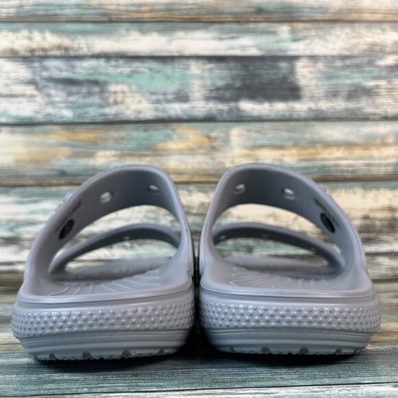 CROCS Slide Sandals Womens Size 7 Gray Rubber Lightweight Slip On Casual Comfort - Picture 5 of 11